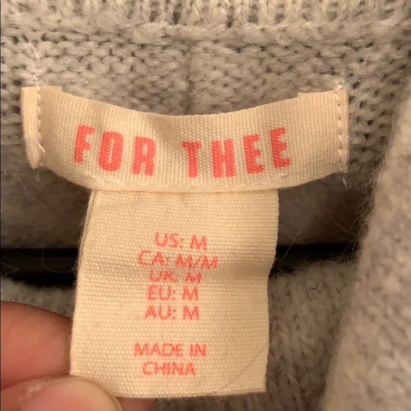 FOR THEE cowl neck gray oversized sweater size M - Picture 3 of 7